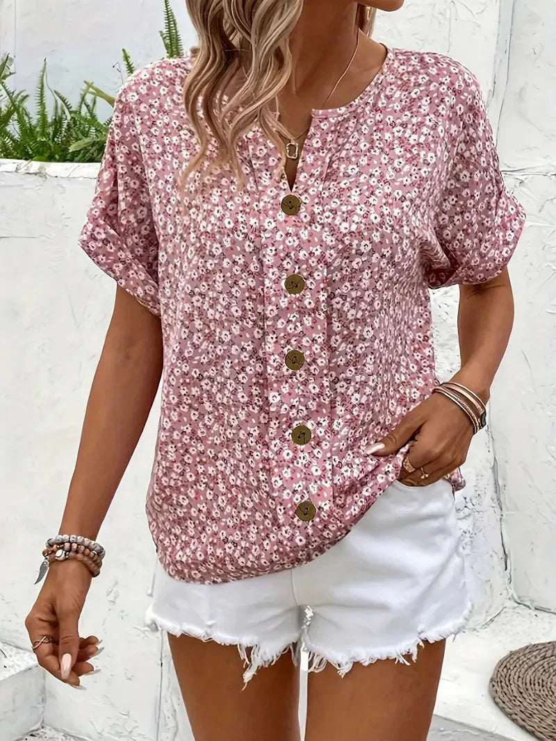 Tasha - Wildflower Notch Blouse