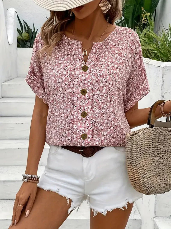 Tasha - Wildflower Notch Blouse