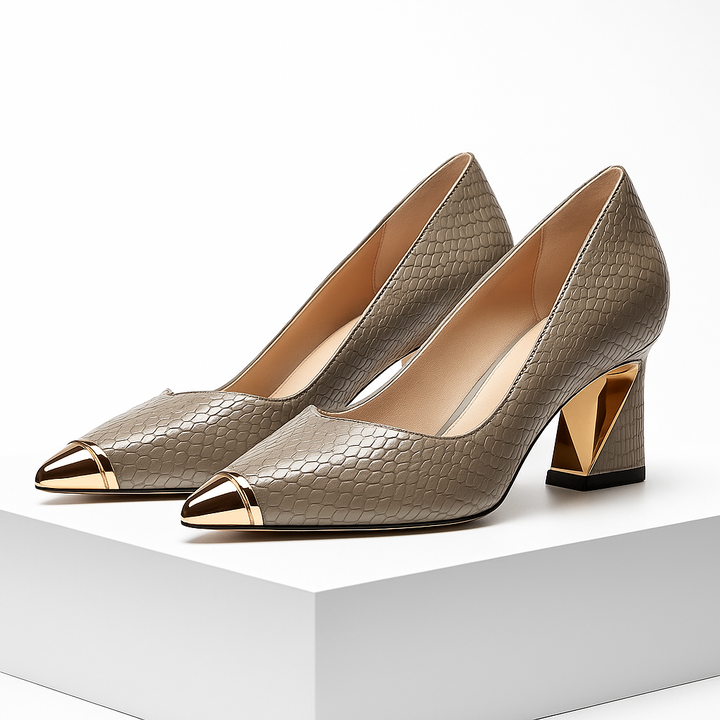 Michelle - Gold-Tipped Heels