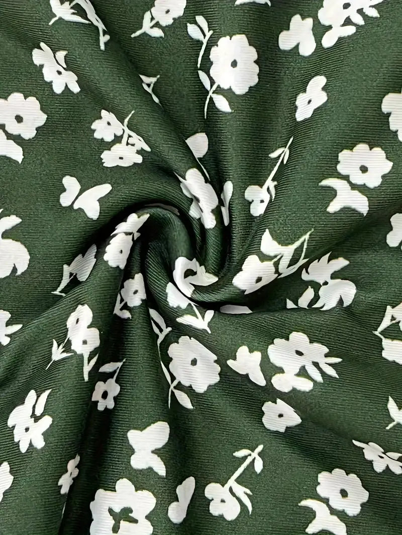 Melanie - Flattering V-Neck Floral Midi Dress