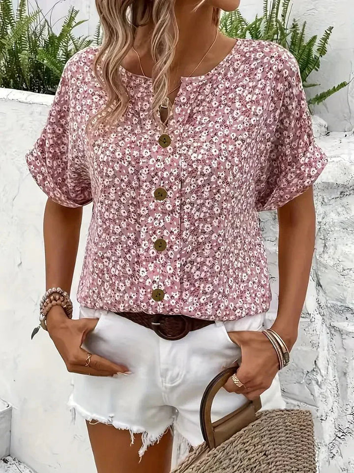 Tasha - Wildflower Notch Blouse