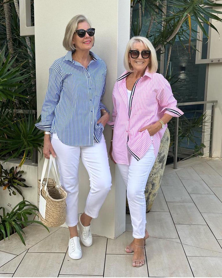 Raegan – Striped Modern Blouse