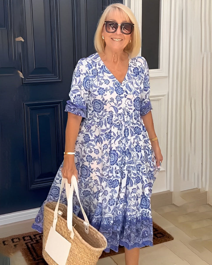 June - Graceful V-Neck Floral