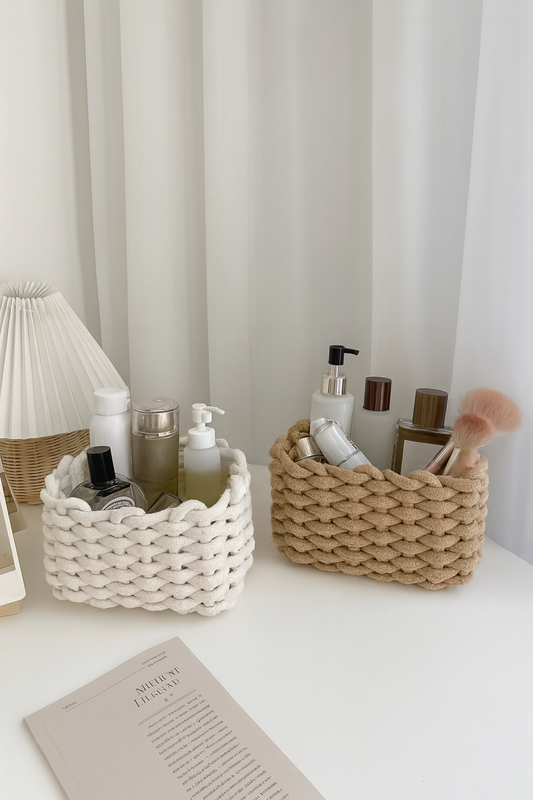🧺✨ MaisonLaurant™ Bulle Tressée – Handgevlochten Luxe Organizer voor een Stijlvol Geordend Interieur