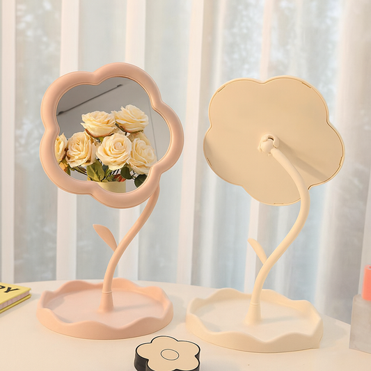 🌼✨ MaisonLaurant™ “Fleur de Miroir” – Charmante Bloemvormige Make-upspiegel voor Bureau & Slaapkamer