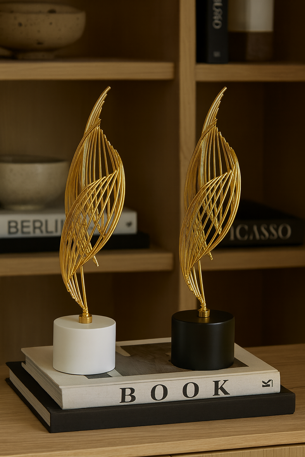 🌟 MaisonLaurant™ “Flamme Dorée” – Luxe Sculpturale Tafeldecoratie in Goud
