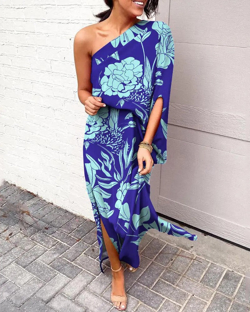Lilian - One-Shoulder Floral Maxi Dress