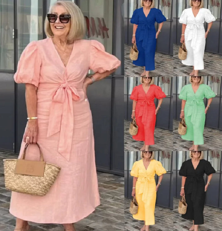 Stella - Elegant V-Neck Dress