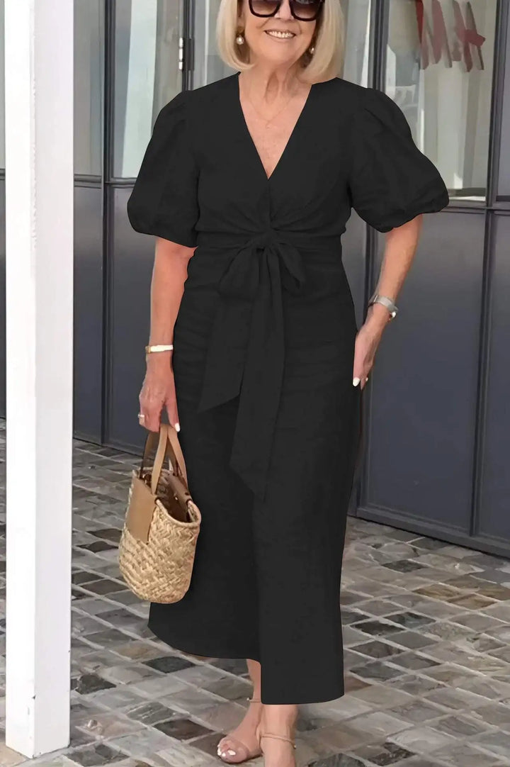 Stella - Elegant V-Neck Dress