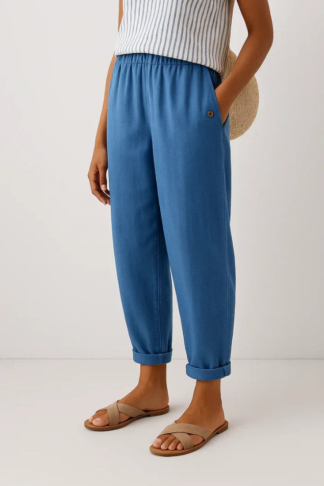 Mira Timeless Linen-Cotton Trousers
