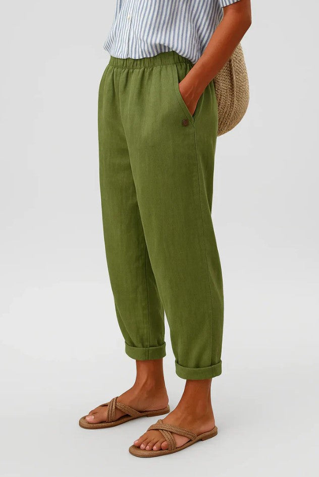 Mira Timeless Linen-Cotton Trousers