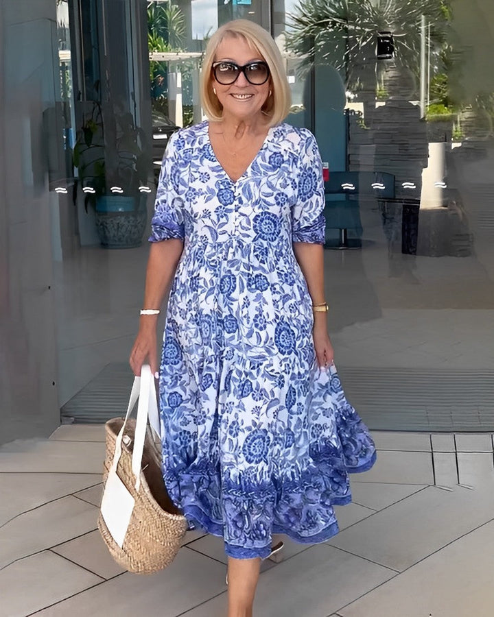 June - Graceful V-Neck Floral