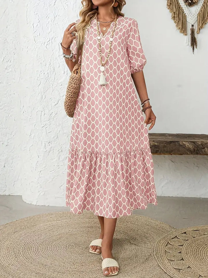 Mary – Geometric Breeze Midi Dress