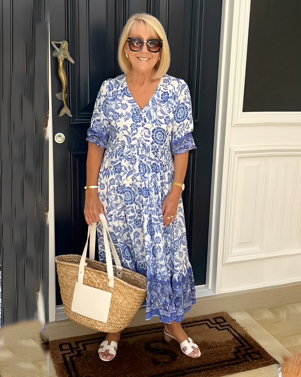 June - Graceful V-Neck Floral