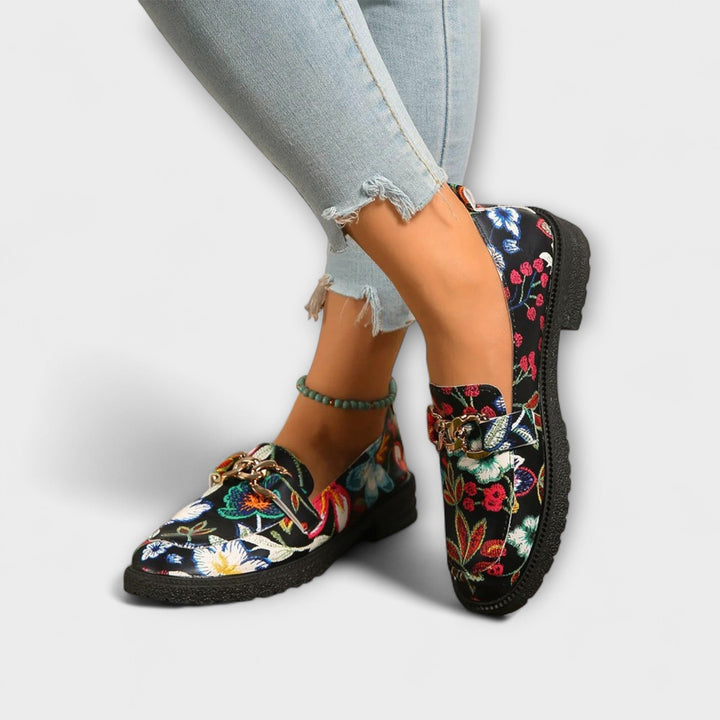 Alison – Multicolour Floral Loafers