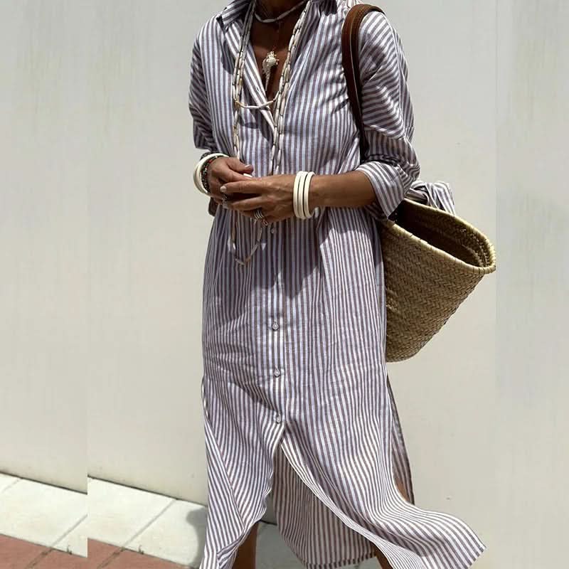 Barbara - Summer Dress with Elegant Stripes