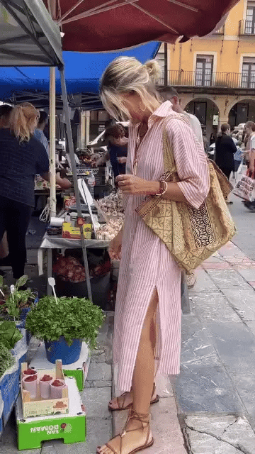 Barbara - Summer Dress with Elegant Stripes