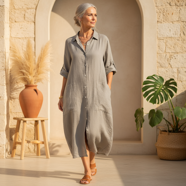 Leonie - Buttoned Breeze Dress